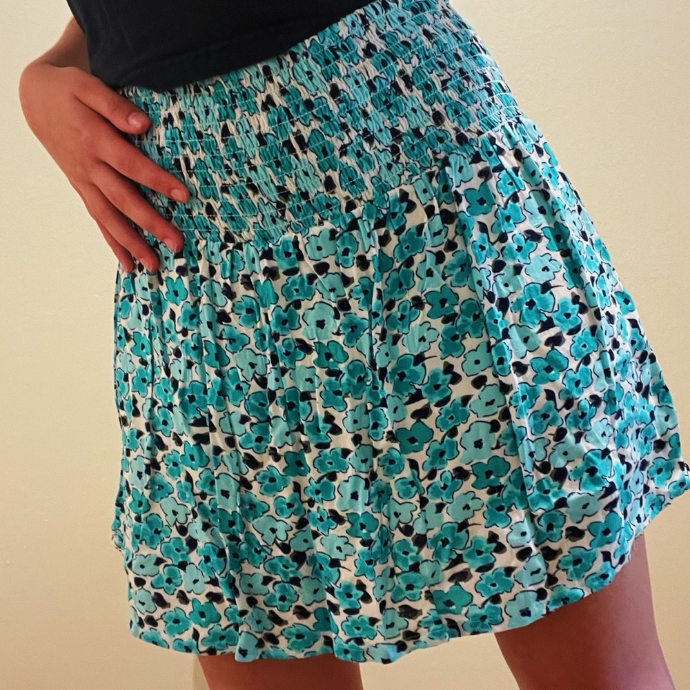 Blue Floral Skirt
